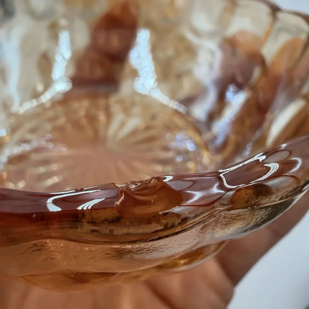 Anchor Hocking Fire-King Peach Luster Bubble Berry Bowls Set of 6 - 4.25” VTG